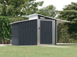 Garden Shed Anthracite 270x130x208.5 cm Galvanised Steel 316244
