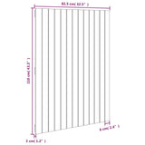 Wall Headboard White 82.5x3x110 cm Solid Wood Pine 824954