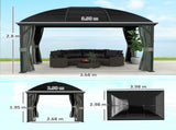 3 x 4m Hardtop Gazebo Canopy with Metal Roof, Aluminium Gazebo Permanent Pavilion with Netting and T3398P318777