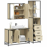 3 Piece Bathroom Furniture Set Sonoma Oak Engineered Wood 3301131