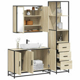 ZNTS 3 Piece Bathroom Furniture Set Sonoma Oak Engineered Wood 3301131