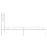 Metal Bed Frame without Mattress with Headboard White 100x200cm 373931