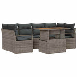 Garden Sofa Set with Storage 7 pcs Grey Poly rattan 3358400