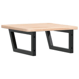 Basin Shelf Wall Mounted Steel and Solid Wood Oak 3302383