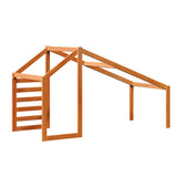 Kids' Bed Roof Wax Brown 198x87x113 cm Solid Wood Pine 846875