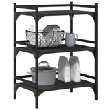 Kitchen Trolley Black 50x35x75.5 cm Engineered Wood 842346