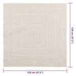 ZNTS Rug ZIZUR Cream 120x120 cm Jute Look Indoor and Outdoor 4010363