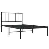 Metal Bed Frame without Mattress with Headboard Black 90x200cm 352473