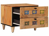 Bedside Cabinet Natural 40 x 33.5 x 46 cm Solid Mango Wood 4018258