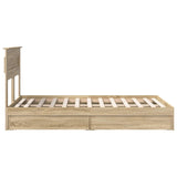 Storage Bed with Drawer Sonoma Oak 120 x 200 cm Engineered Wood 3409929