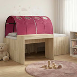 Bed with Tunnel 3 pcs Sonoma Oak and Red Engineered Wood 3423675
