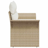 Garden Sofa with Cushion Beige 141 x 62 x 69cm Poly Rattan 42006706