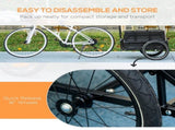 Steel Trailer for Bike, Bicycle Cargo Trailer with 65L Foldable Storage Box and Safe Reflectors, Max T3398P349477