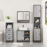 3 Piece Bathroom Furniture Set Grey Sonoma Engineered Wood 3301118