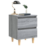 Bed Cabinets with Solid Wood Legs 2 pcs Grey Sonoma 40x35x50 cm 813125
