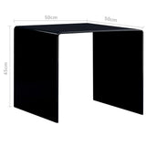 Coffee Table Black 50x50x45 cm Tempered Glass 284723