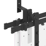Sliding Door Hardware Kit 305 cm Steel Black 3295743