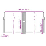 ZNTS Retractable Side Awning Taupe 120x1000 cm 4004709