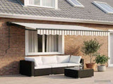 Manual Retractable Awning Light Grey and White 3.5 x 2 m 3425721