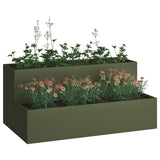 Garden Planter Olive Green 100 x 60 x 45 cm Cold-rolled Steel 865872