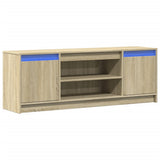 TV Cabinet with LED Sonoma Oak 139.5x34x50 cm Engineered Wood 852196