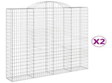 Arched Gabion Baskets 2 pcs 200x30x200/220 cm Galvanised Iron 3146215