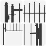 Fence Gate HORST 100 x 100 cm Metal Black Lockable 42034049