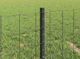 Euro Fence with Post 10 x 0.4 m PVC-Coated Steel Grey Mesh 3336078