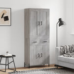 Highboard Grey Sonoma 69.5x34x180 cm Engineered Wood 3199887