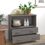 Sideboard HAMAR Light Grey 85x35x80 cm Solid Wood Pine 340499