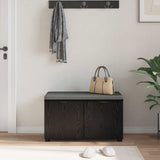 Hall Bench Black Oak 80 x 38 x 46 cm Engineered Wood and Fabric 891481