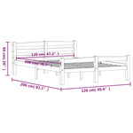 ZNTS Bed Frame without Mattress Dark Grey Solid Pinewood 120x200 cm 322091