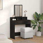 ZNTS Vanity Table Black Oak MDF and Glass 79 x 41 x 140 cm 865137