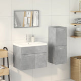 4 Piece Bathroom Furniture Set Concrete Grey Engineered Wood 3324884