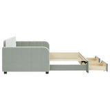 Daybed with Trundle&Drawers without Mattress Light Grey 90x190 cm 3197023