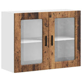 Kitchen Wall Cabinet with Glass Door Porto Old Wood 854095