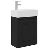 Bathroom Vanity Unit with Tap Black 45.5 x 22.5 x 84 cm 889462