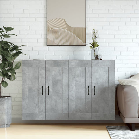 Wall Mounted Cabinets 2 pcs Concrete Grey Engineered Wood 3197988