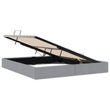 Storage Bed with Storage Light Grey 193 x 203 cm Fabric 3370060