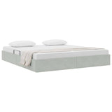 Storage Bed with Mattress Light Grey 180 x 200 cm Velvet 3370112