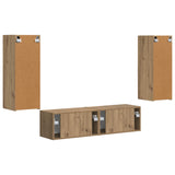 TV Cabinet Set Wall-mounted 2 pcs Artisan Oak Engineered Wood 3408978