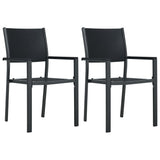 Garden Chair Set of 2 Black Plastic and steel Standard 47889
