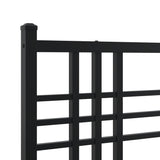 Metal Bed Frame without Mattress with Headboard Black 200x200cm 376331