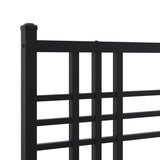 Metal Bed Frame without Mattress with Footboard Black 80x200cm 376333