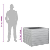 Garden Raised Bed 100x100x77 cm Galvanized Steel Silver 316883