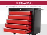 5-Drawer Tool Chest with Wheels, Steel Lockable Tool Storage Cabinet with Handle, 2 Keys for Garage, T3398P341239