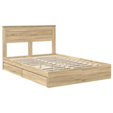 Storage Bed with Drawer Sonoma Oak 140 x 200 cm Engineered Wood 3409914