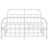 Metal Bed Frame without Mattress with Footboard White 135x190cm 353701