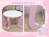 Kids Dressing Table Set, with Mirror, Stool, for Ages 3-6 Years - Pink T3398P422145