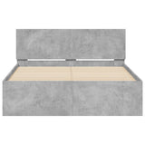 Bed Frame Concrete Grey Engineered wood 120x200 cm Durable 3207493